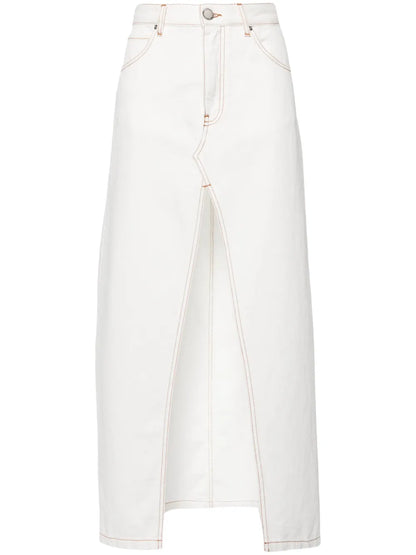 Embroidered Denim Skirt
