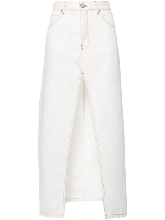 Embroidered Denim Skirt