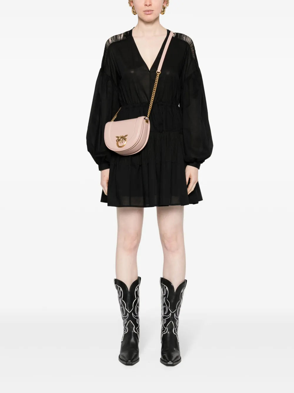 Fringed Flared Mini Dress
