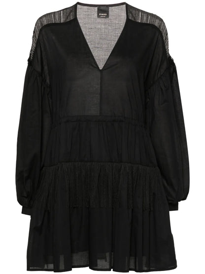Fringed Flared Mini Dress