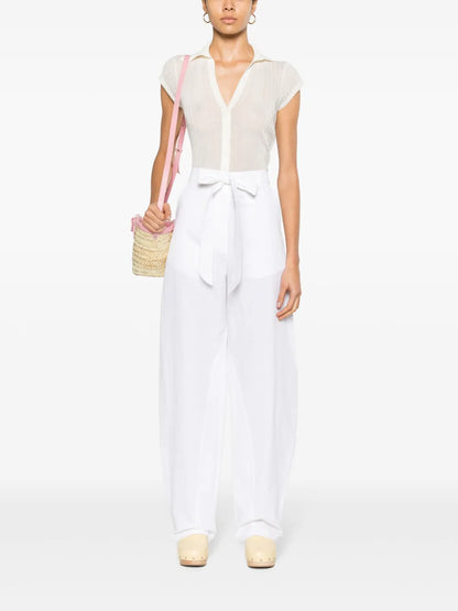 Ribbed Polo Blouse