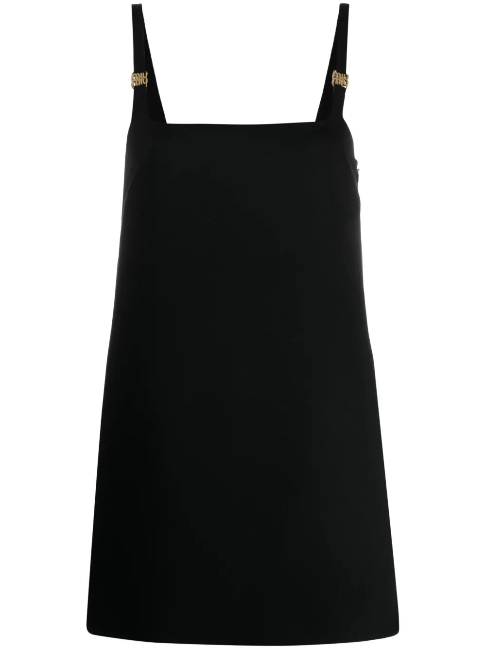 Logo-Plaque Wool Minidress