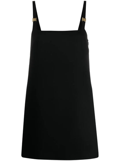 Logo-Plaque Wool Minidress