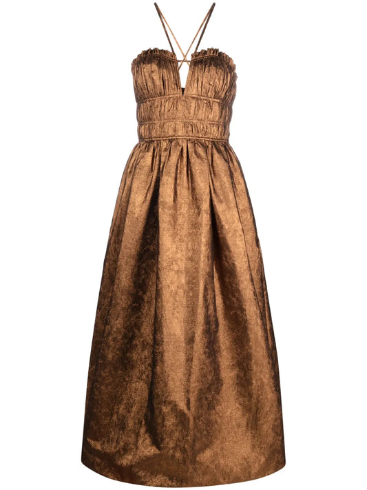 Seraphina Halterneck Taffeta Midi Dress