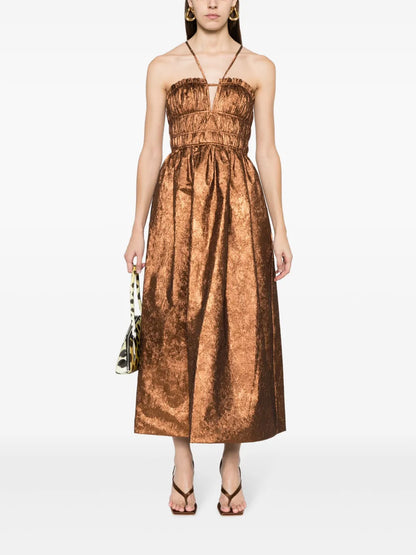 Seraphina Halterneck Taffeta Midi Dress