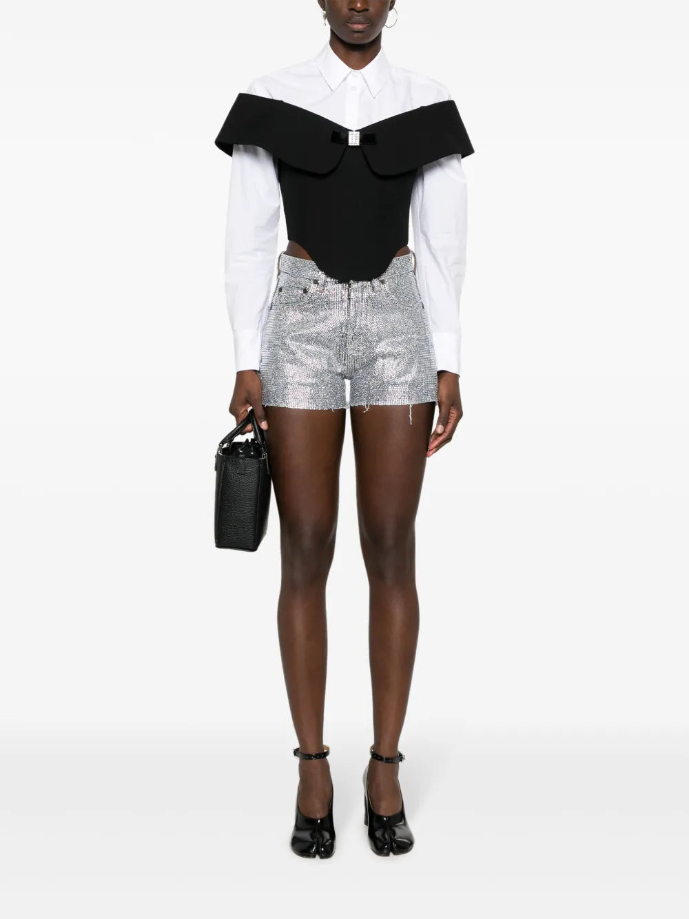 Rhinestone-Embellished Cotton Shorts