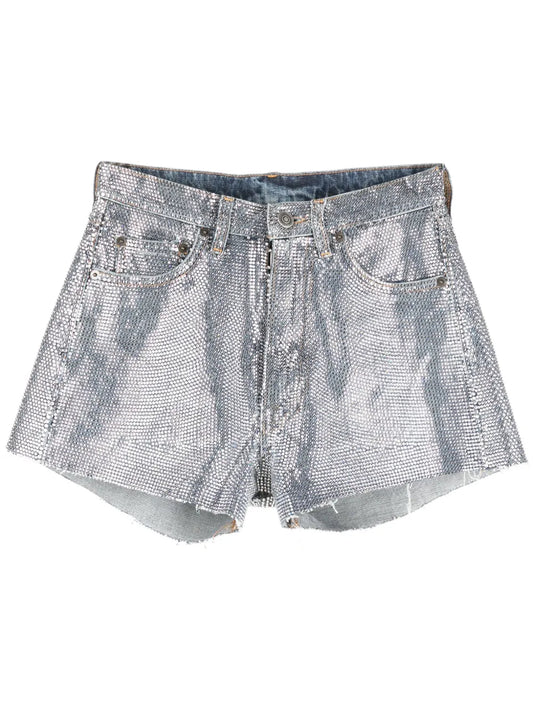 Rhinestone-Embellished Cotton Shorts