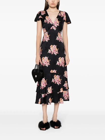 Elowen Floral-Print Midi Dress