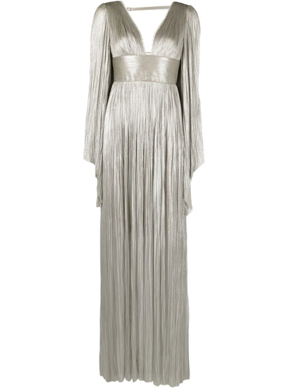 Harlow Rhinestone-Detail Pleated Maxi Dress