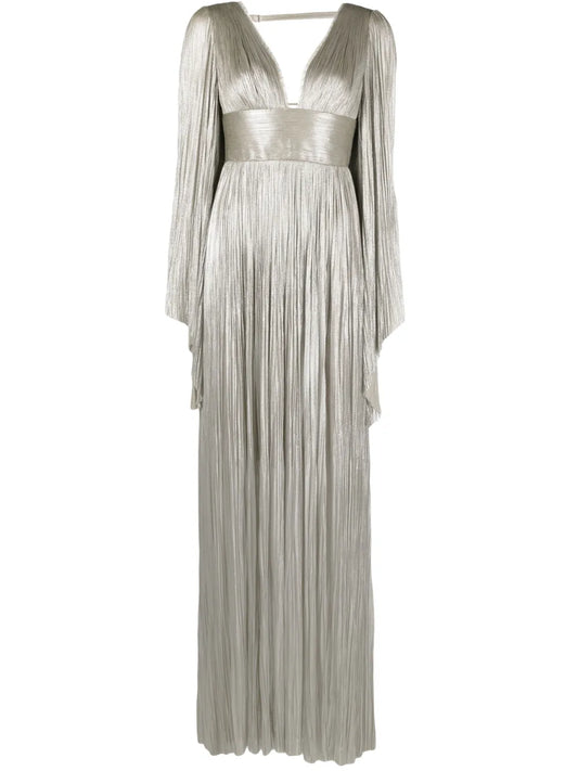 Harlow Rhinestone-Detail Pleated Maxi Dress