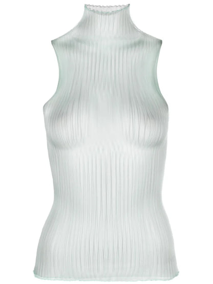 High-Neck Ribbed Tank Top