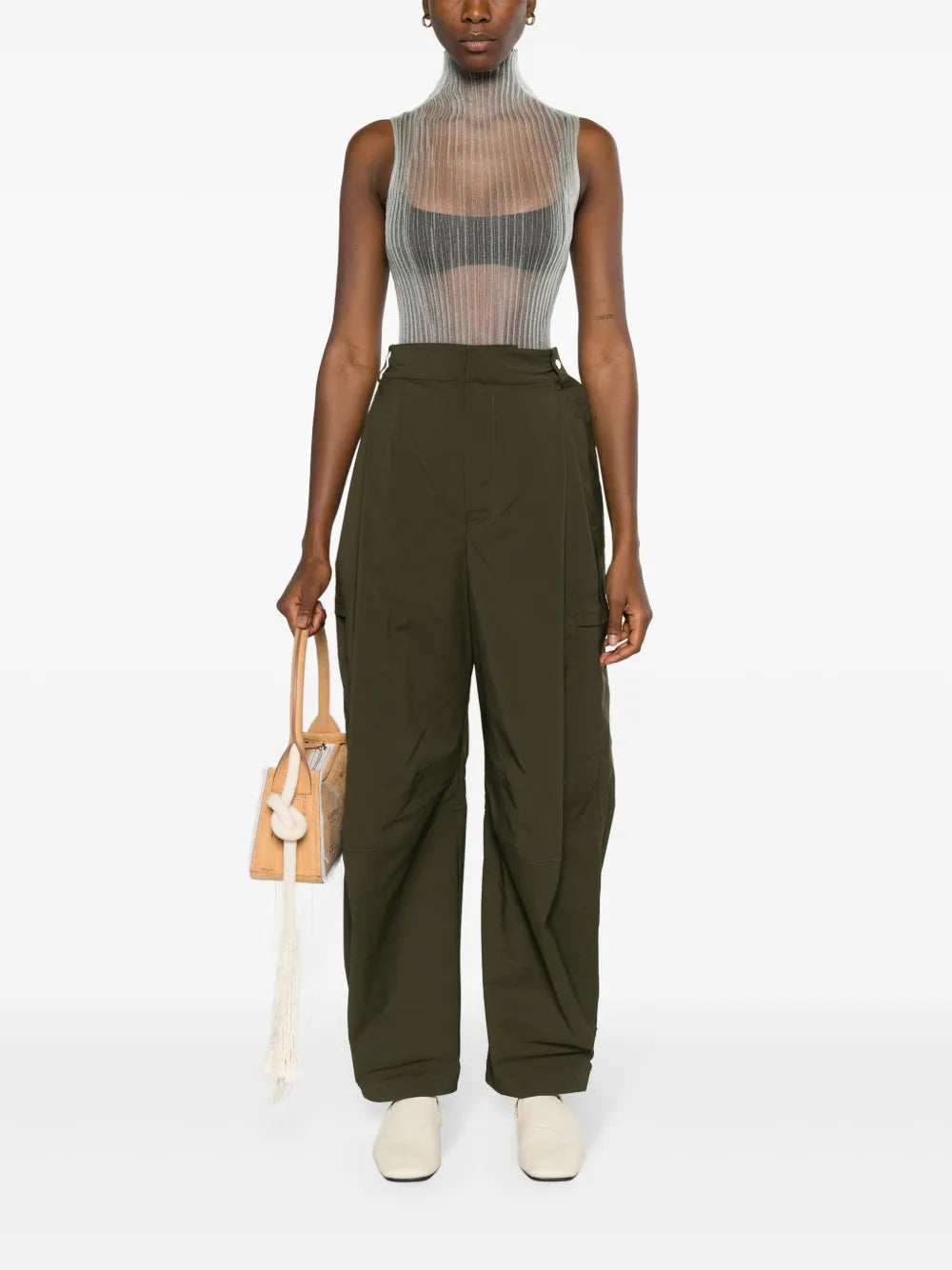 High-Neck Ribbed Tank Top