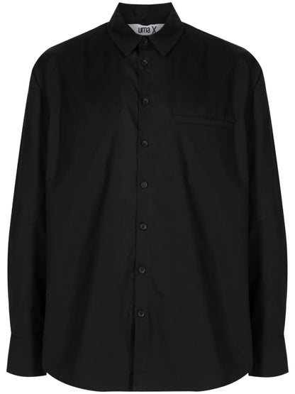 Spread-Collar Cotton Shirt
