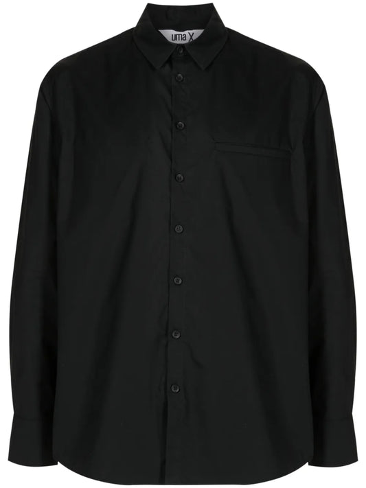 Spread-Collar Cotton Shirt
