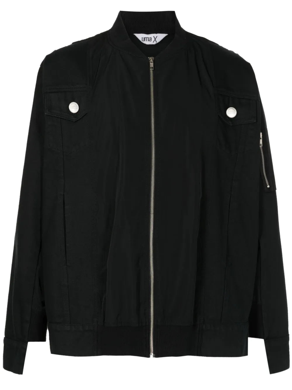 Flap-Pockets Cotton Bomber Jacket