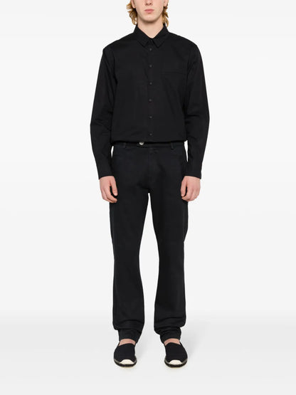 Logo-Patch Cotton Tapered Trousers