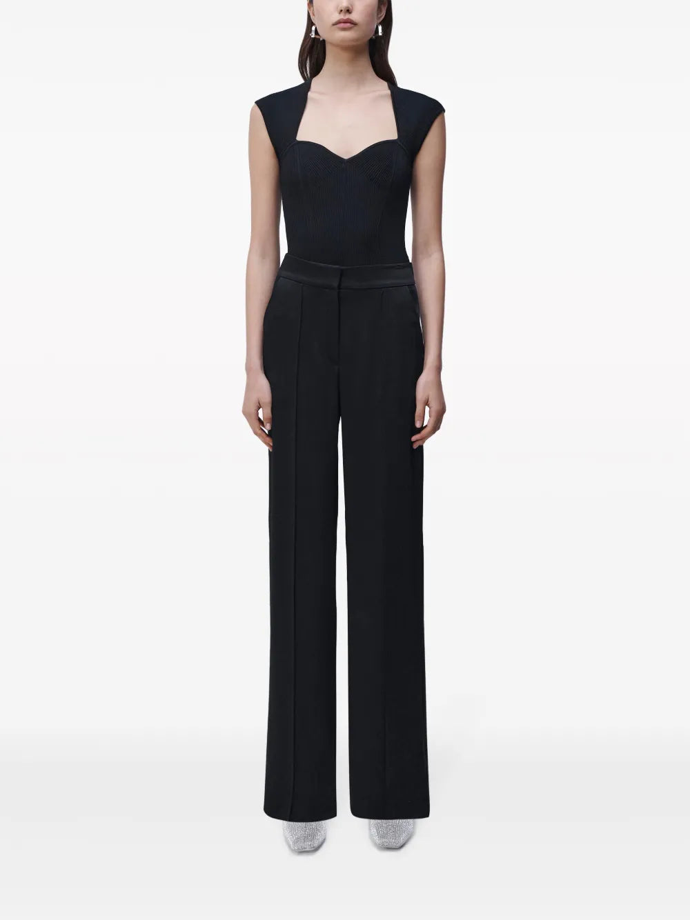 Kyra High-Waisted Crepe Trousers