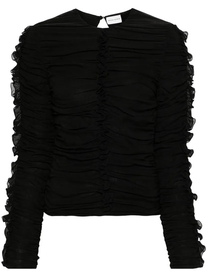 Ruched Silk-Blend Top