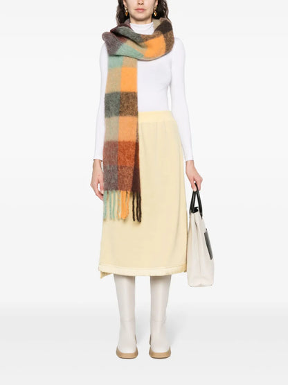 Virgin Wool-Blend Midi Skirt
