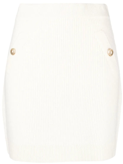 High-Waisted Ribbed Skirt