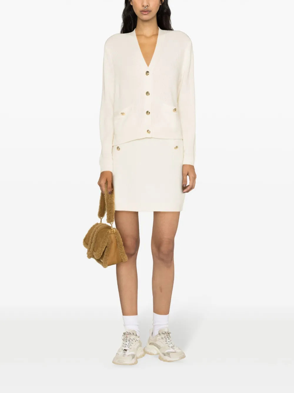 High-Waisted Ribbed Skirt