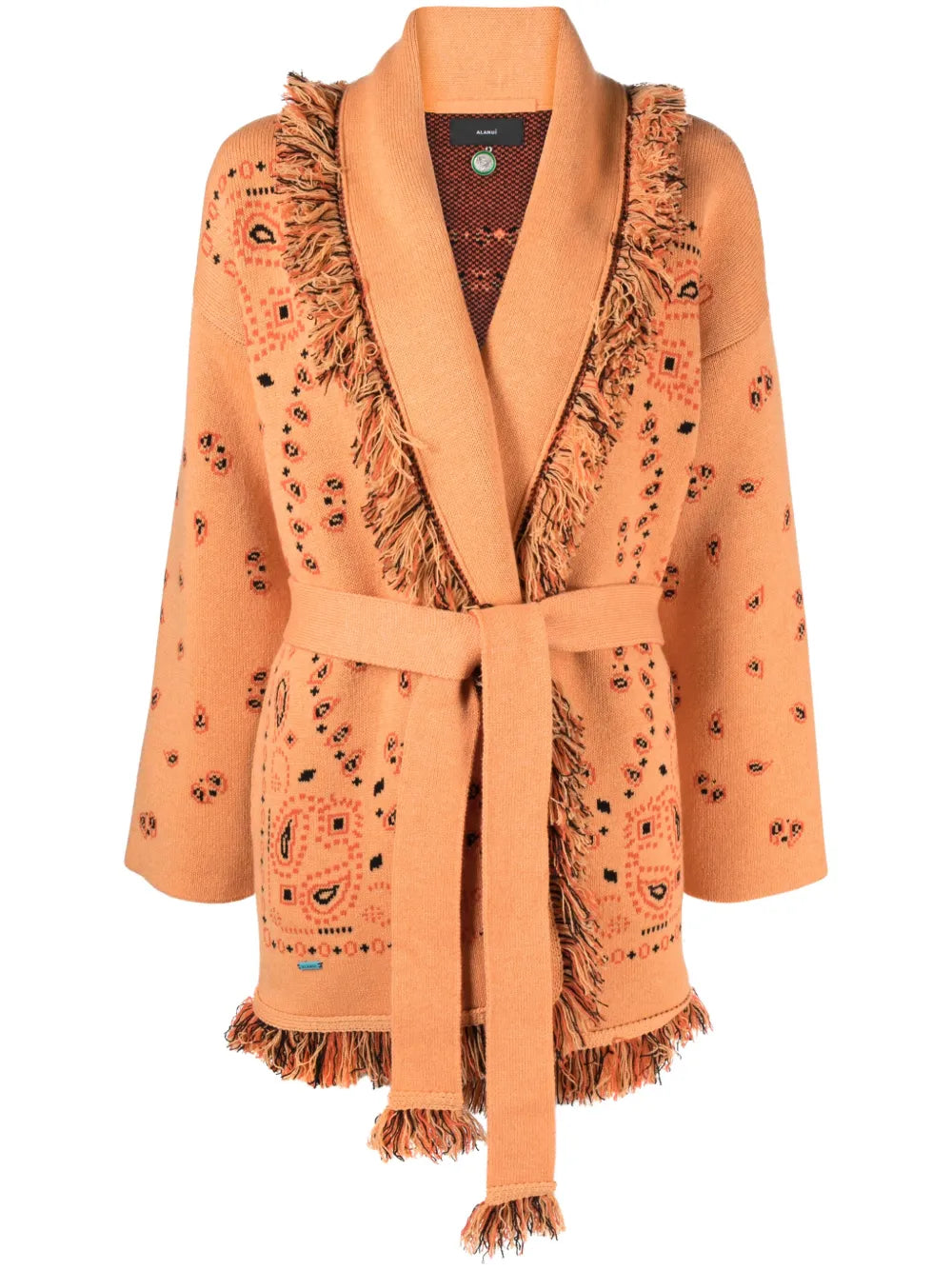 Bandana-Jacquard Cashmere Cardigan