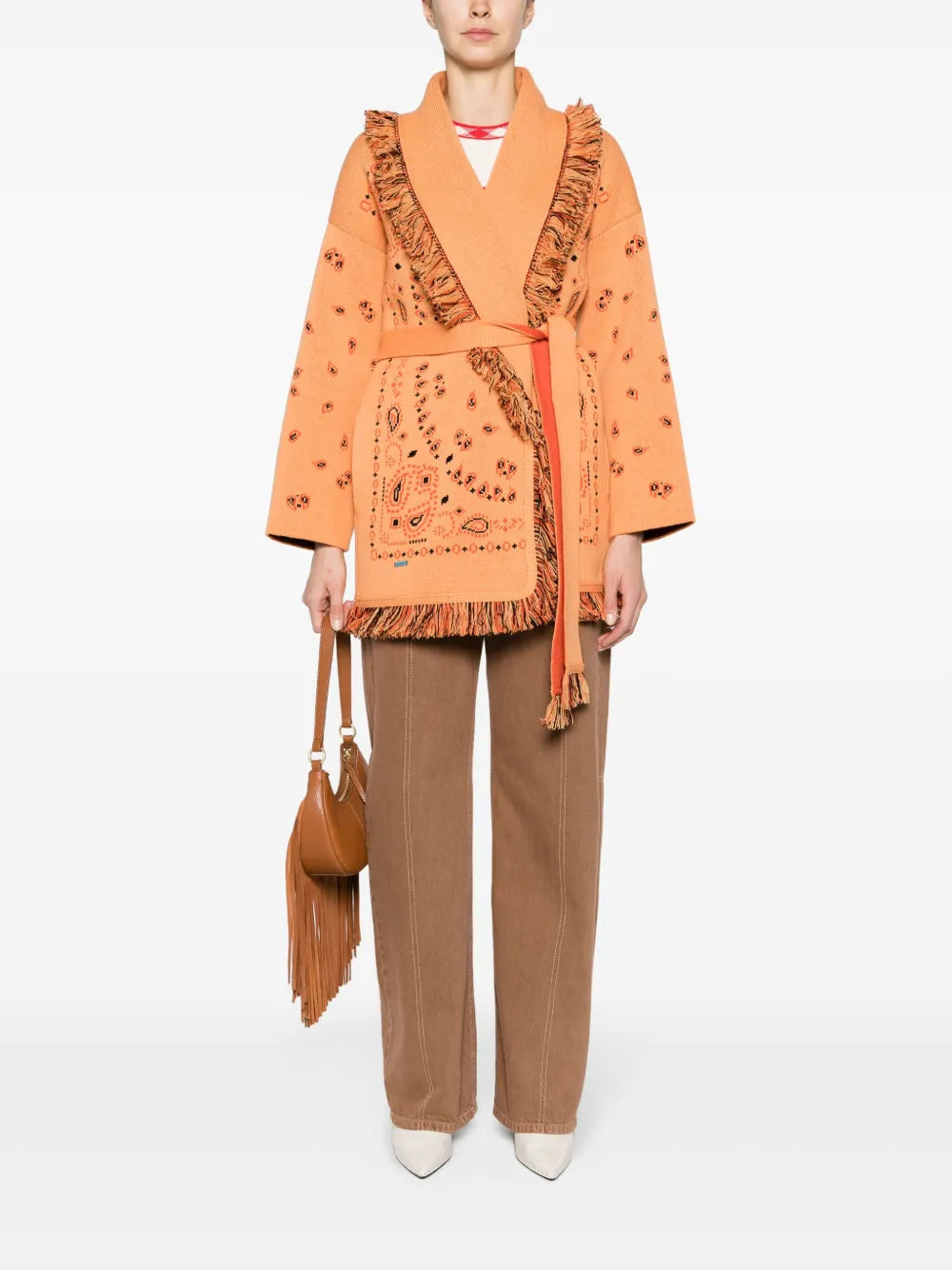 Bandana-Jacquard Cashmere Cardigan
