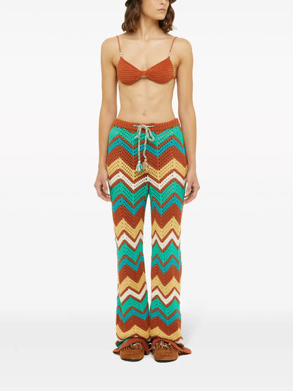 Kaleidoscopic Chevron Knit Trousers