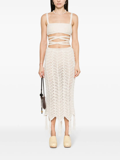 Chevron-Knit Maxi Skirt