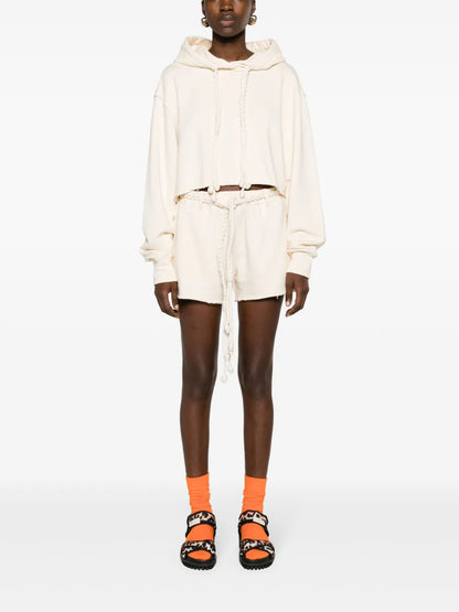 Braided-Belt Cotton Shorts