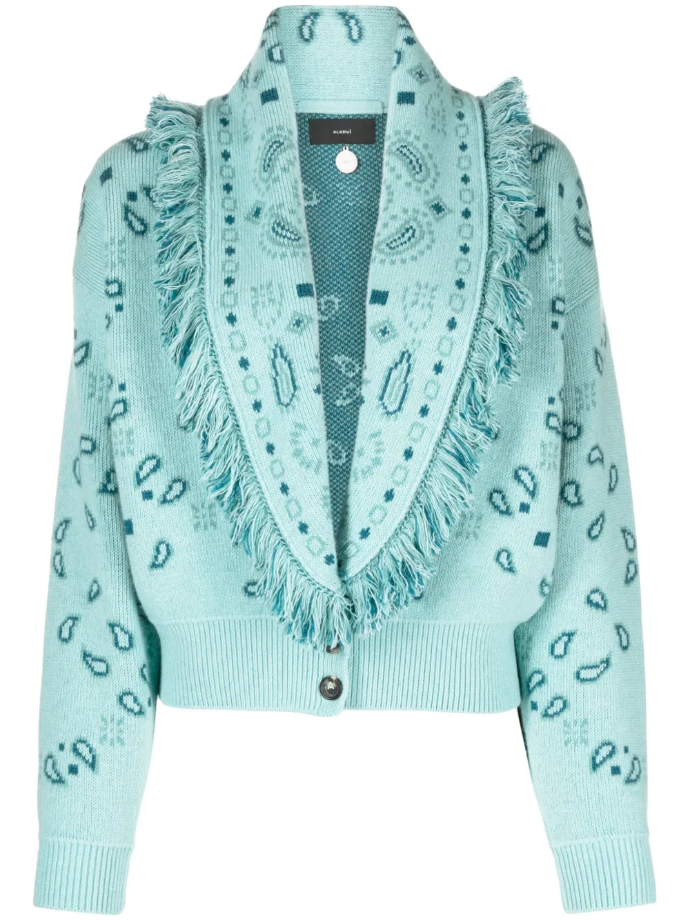 Bandana-Jacquard Bomber Cardigan