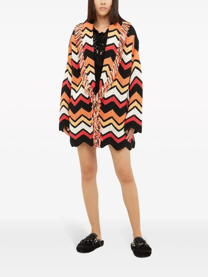 Kaleidoscopic Chevron Knit Cardigan