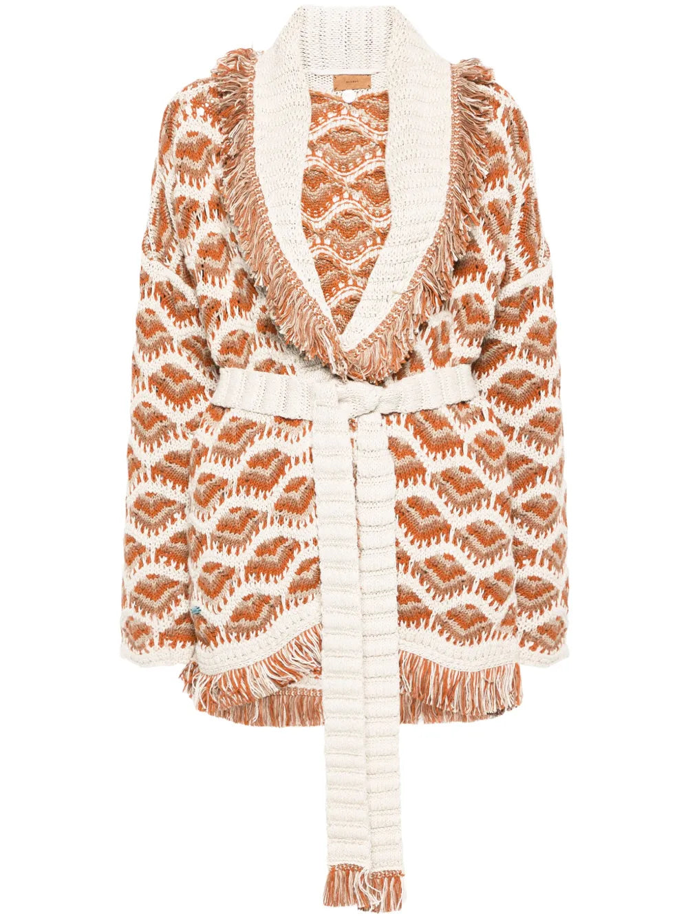 Hawa Mahal Patterned-Intarsia Cardigan