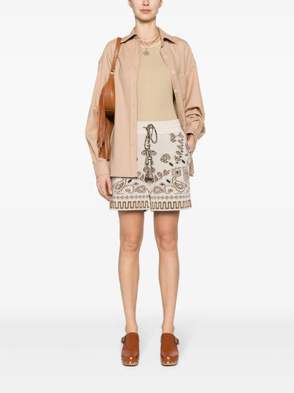 Bandana-Jacquard Cotton-Piqué Shorts
