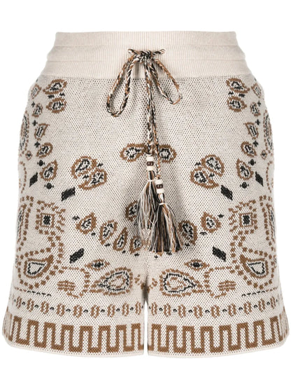 Bandana-Jacquard Cotton-Piqué Shorts