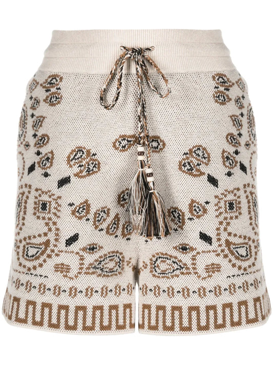 Bandana-Jacquard Cotton-Piqué Shorts