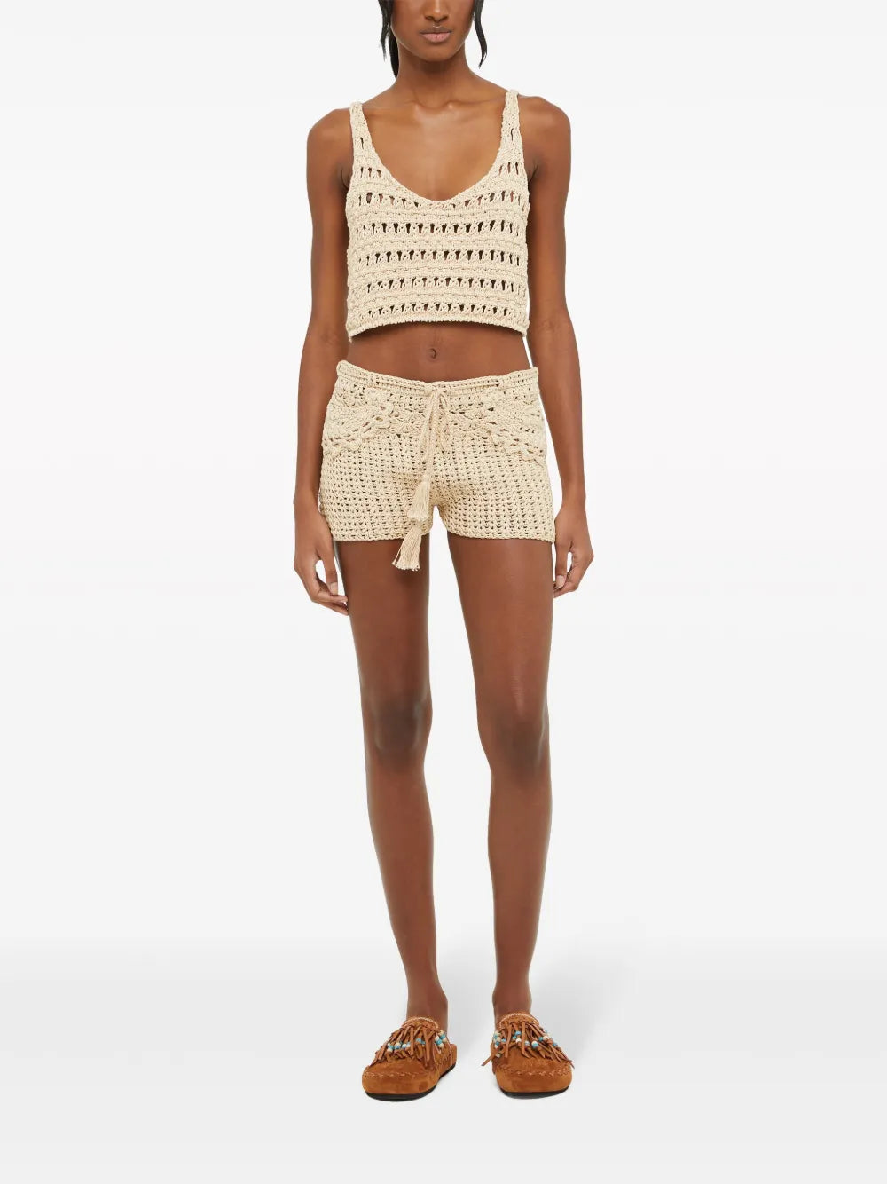 Conch Shell Woven Cotton Shorts