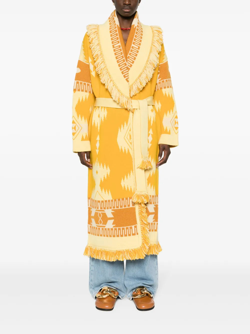 Icon-Jacquard Virgin Wool Cardi-Coat