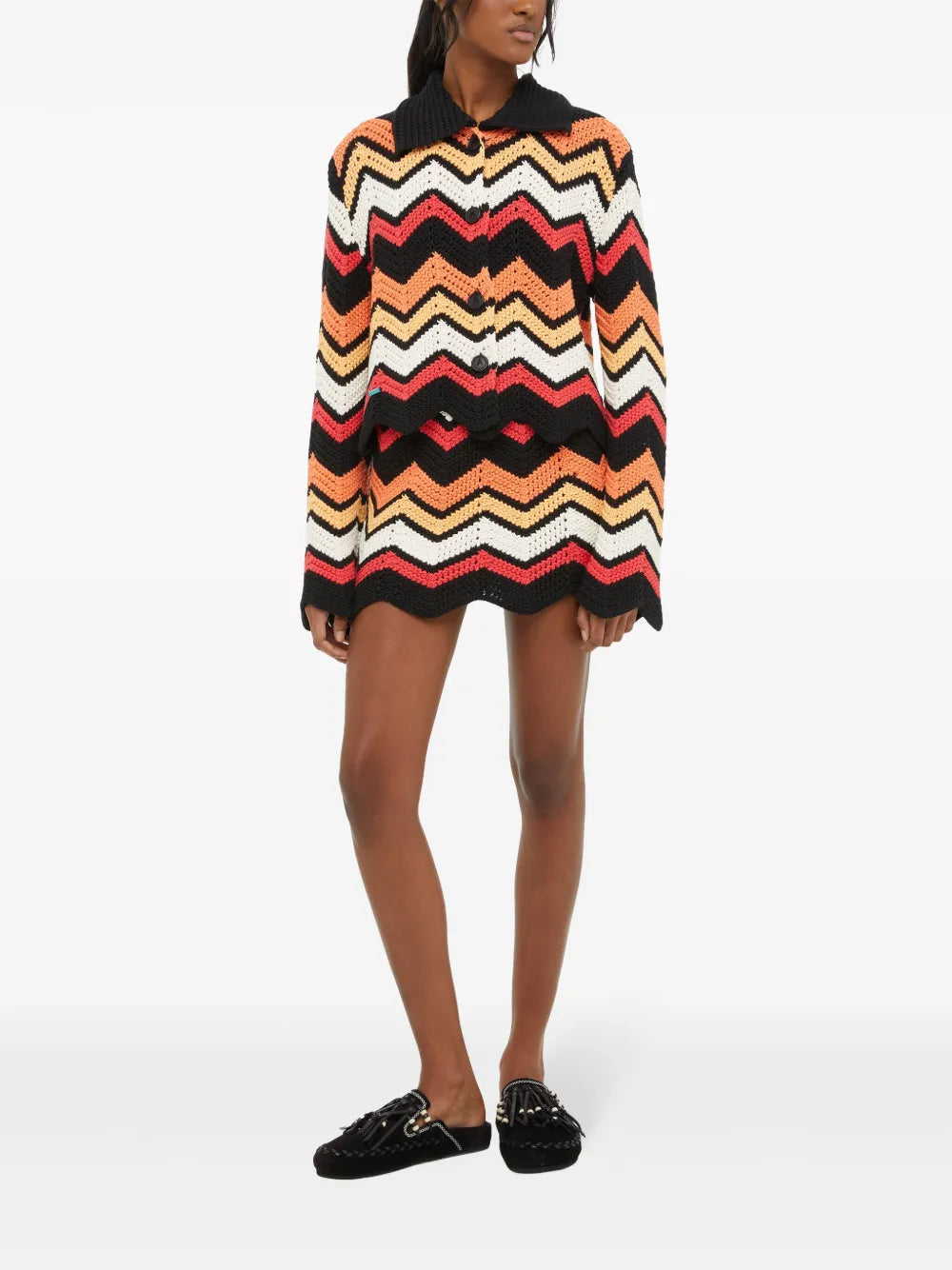 Kaleidoscopic Chevron Knitted Jacket