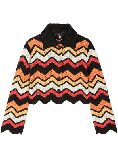 Kaleidoscopic Chevron Knitted Jacket