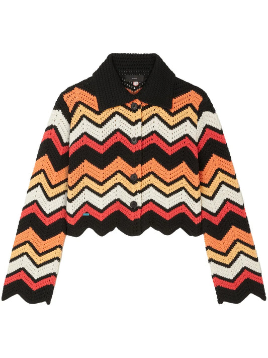 Kaleidoscopic Chevron Knitted Jacket