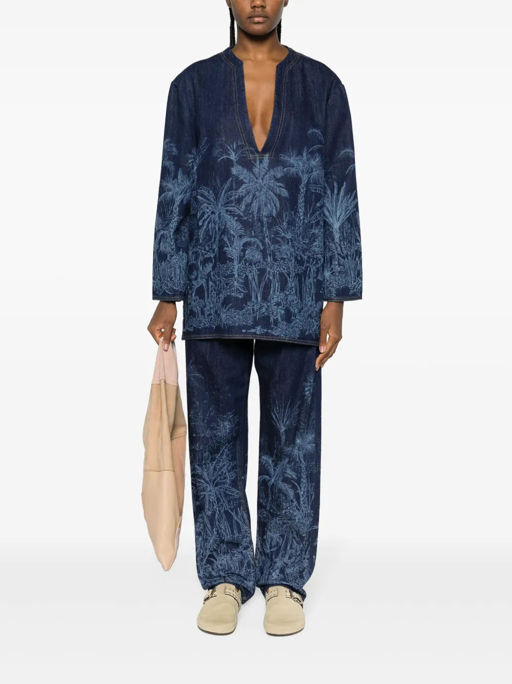 Jungle Toile De Jouy Straight-Leg Jeans
