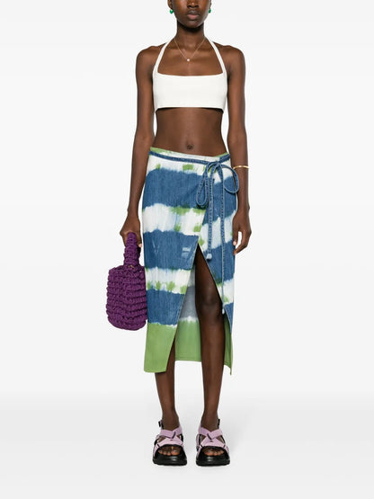 Magic Journey Denim Wrap Skirt