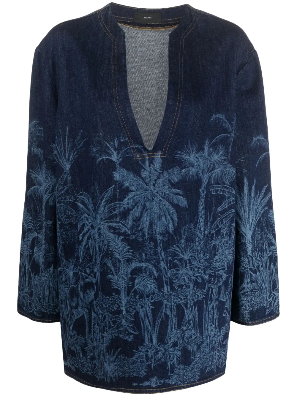 Jungle Toile De Jouy Denim Tunic