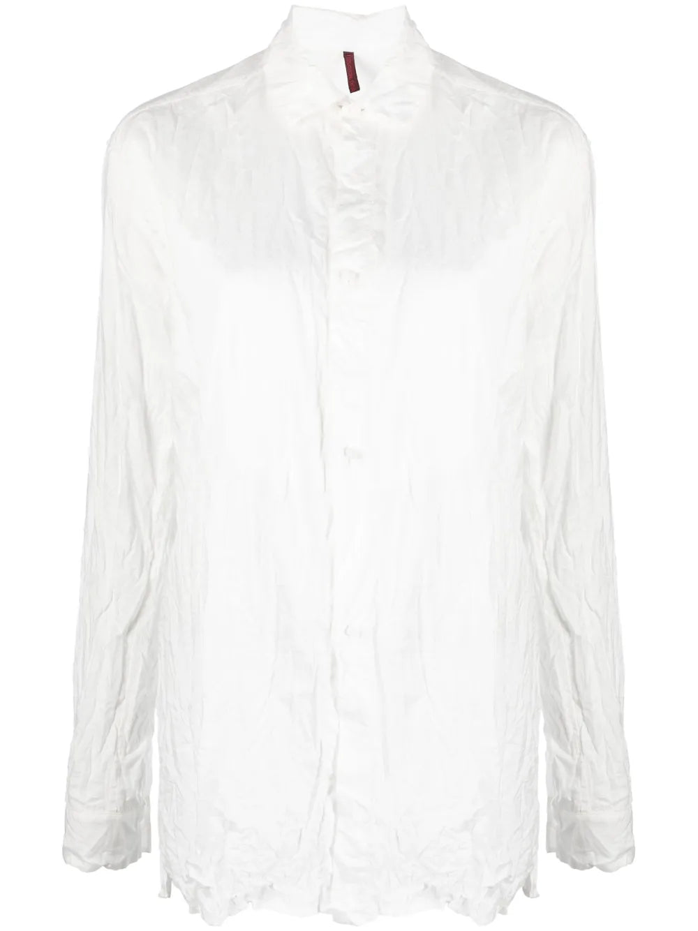 Crinkled Long-Sleeve Cotton Shirt