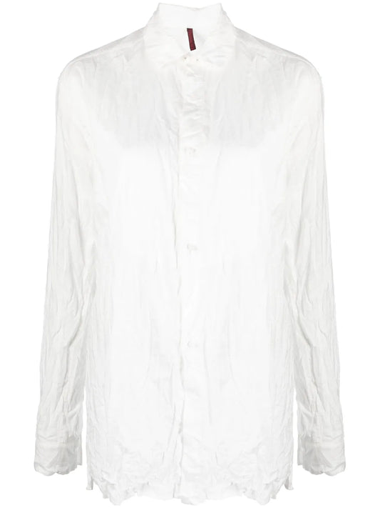 Crinkled Long-Sleeve Cotton Shirt