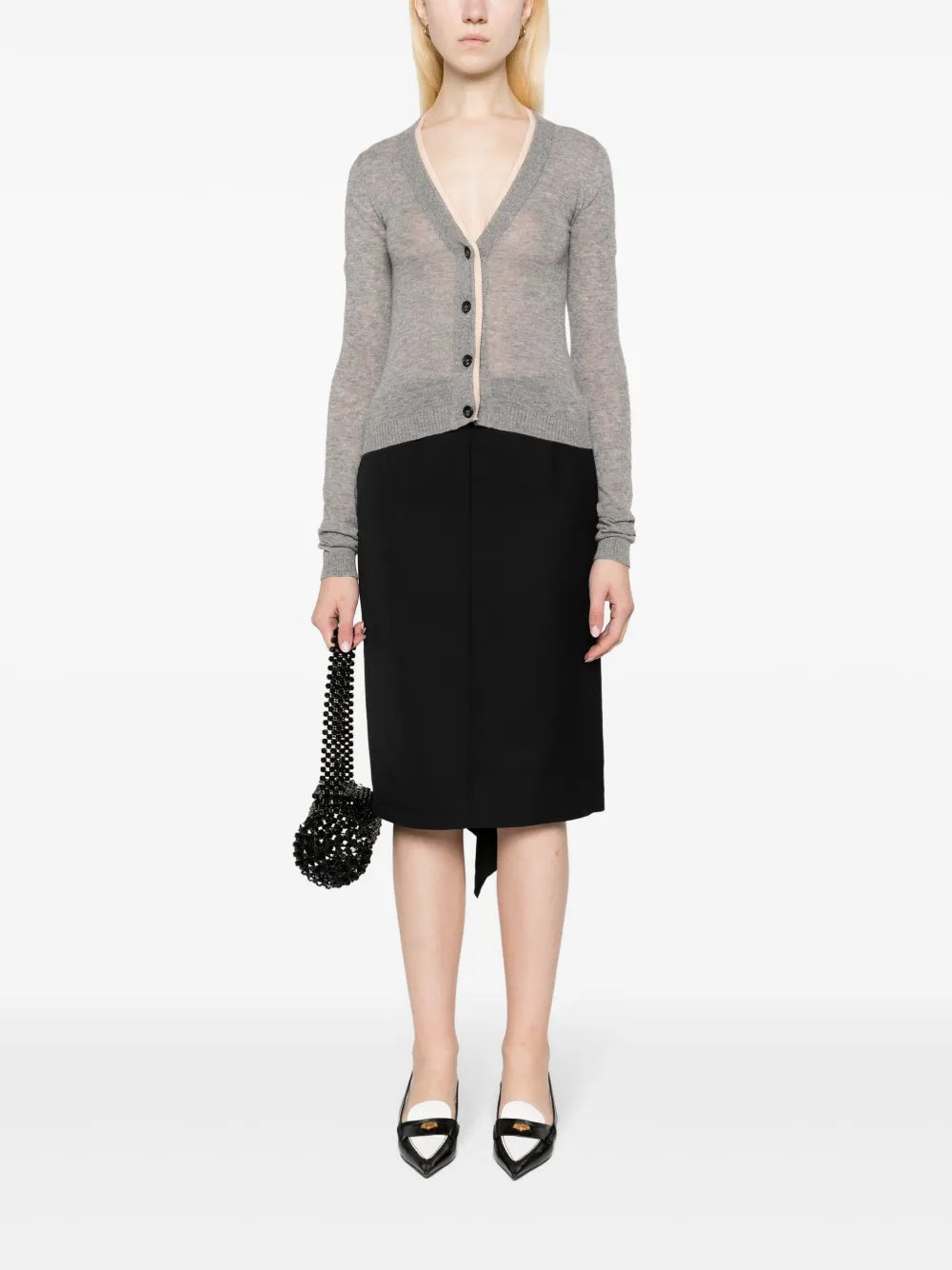 Ruffle-Detail Pencil Skirt