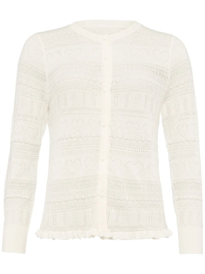 Josette Pointelle-Knit Cashmere Cardigan