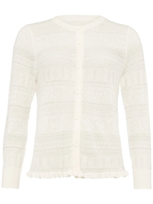Josette Pointelle-Knit Cashmere Cardigan