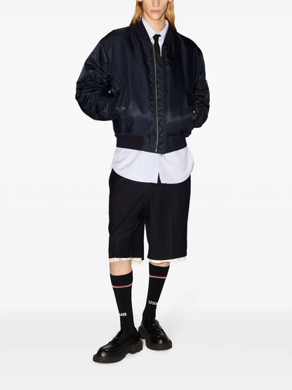 Logo-Appliqué Bomber Jacket